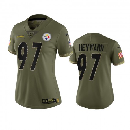 Tröjor Pittsburgh Steelers Cameron Heyward 97 Olive 2022 Salute To Service Limited - Dame Tröjor Pittsburgh Steelers Cameron Heyward 97 Olive 2022 Salute To Service Limited - Dame